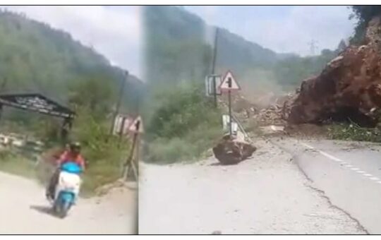 Heavy landslide as svooty rider escapes