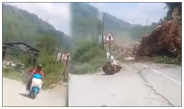 Heavy landslide as svooty rider escapes