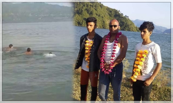 Father son makes record cross tehri lake by swimming