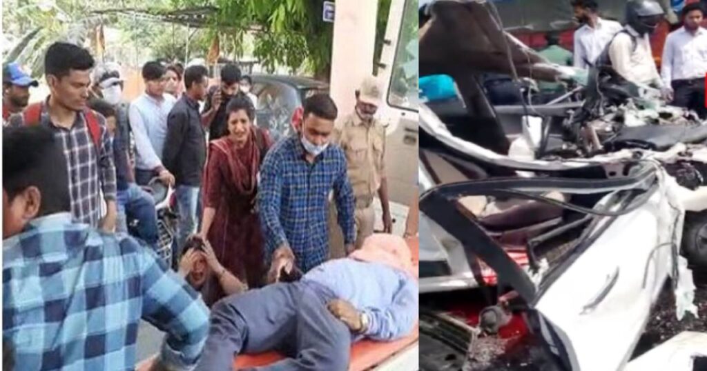 bajpur road accident teacher killed