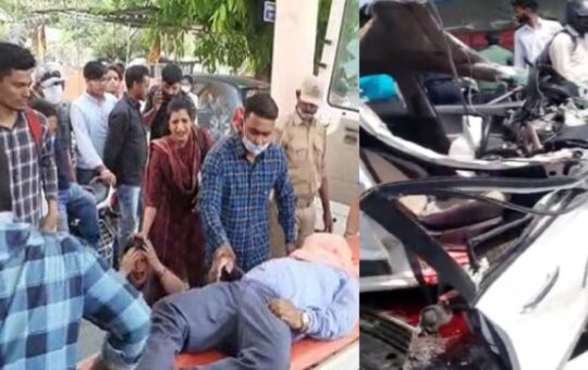 bajpur road accident teacher killed
