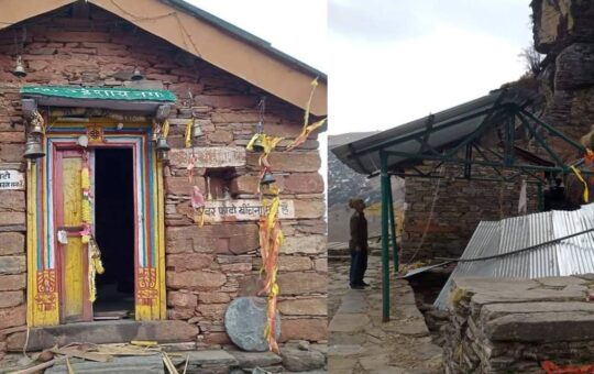 Rudranath temple harmed, door vendalised despite portal closed