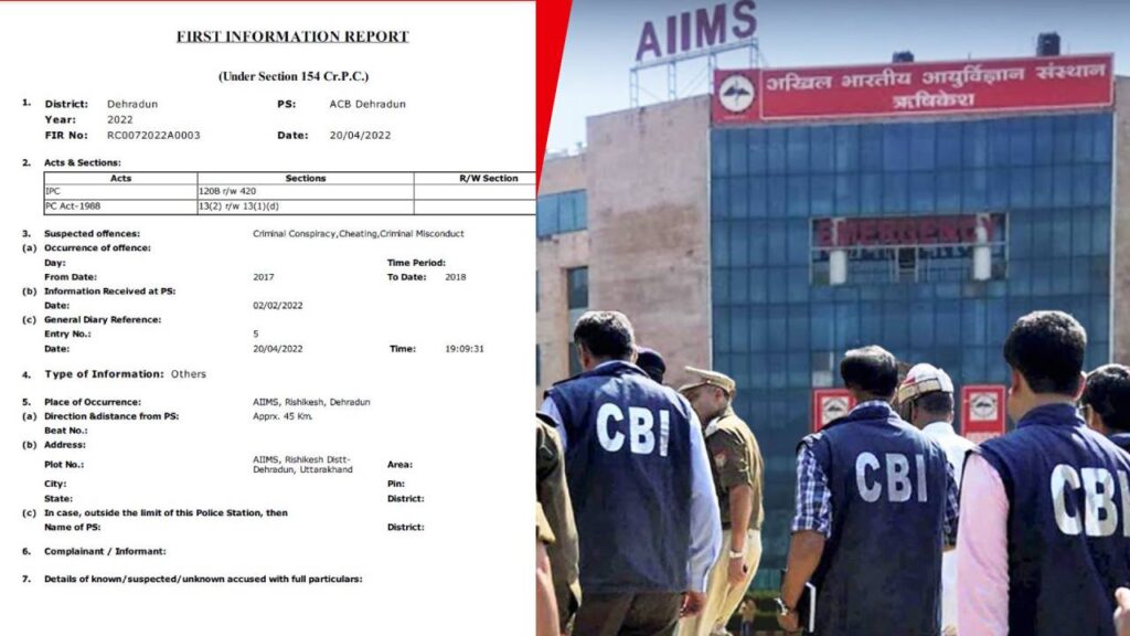 cbi lodged 2 fir in irregularities in rishikesh aiims