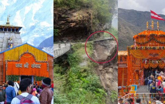 ukimath road swept away in landslide, badrinath yatris have to face longer route