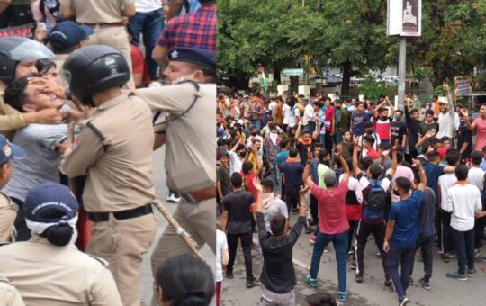 police lathi charged on youth protesting against agnipath scheme