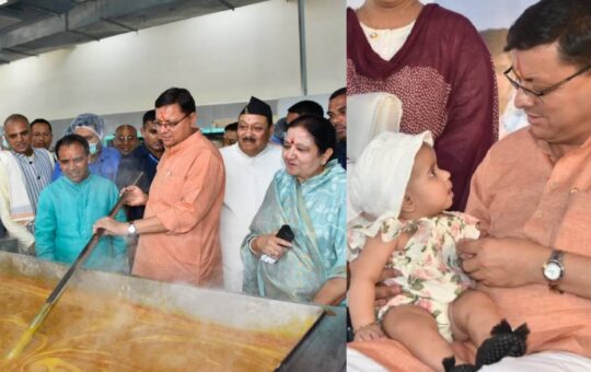 cm dhami inaugurates akshay patra centyralized kitchen