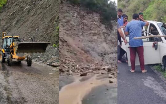 sirobagad road bloacked due to landslide pradhan died