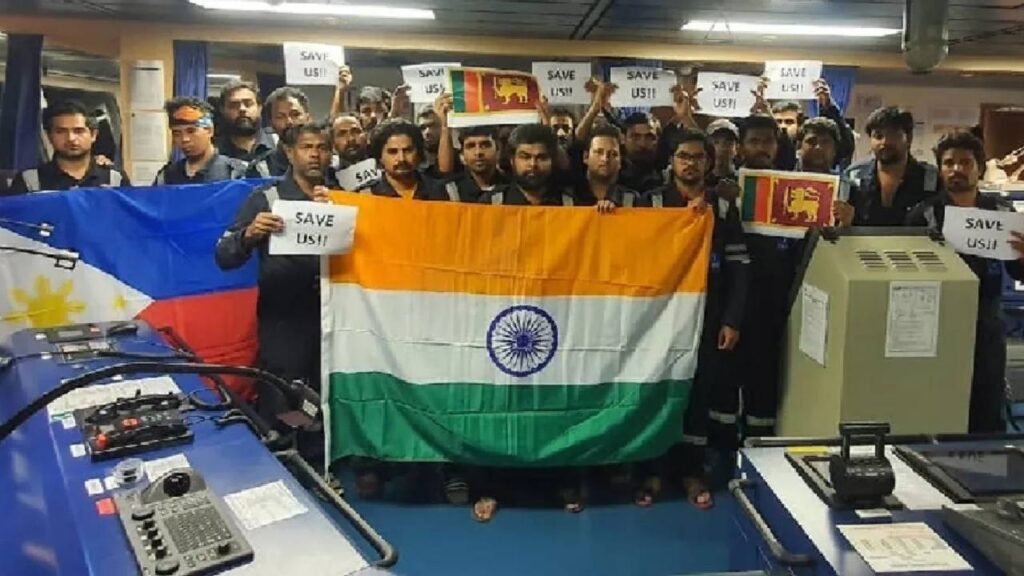 16 indian sailors stranded in equatorial sea