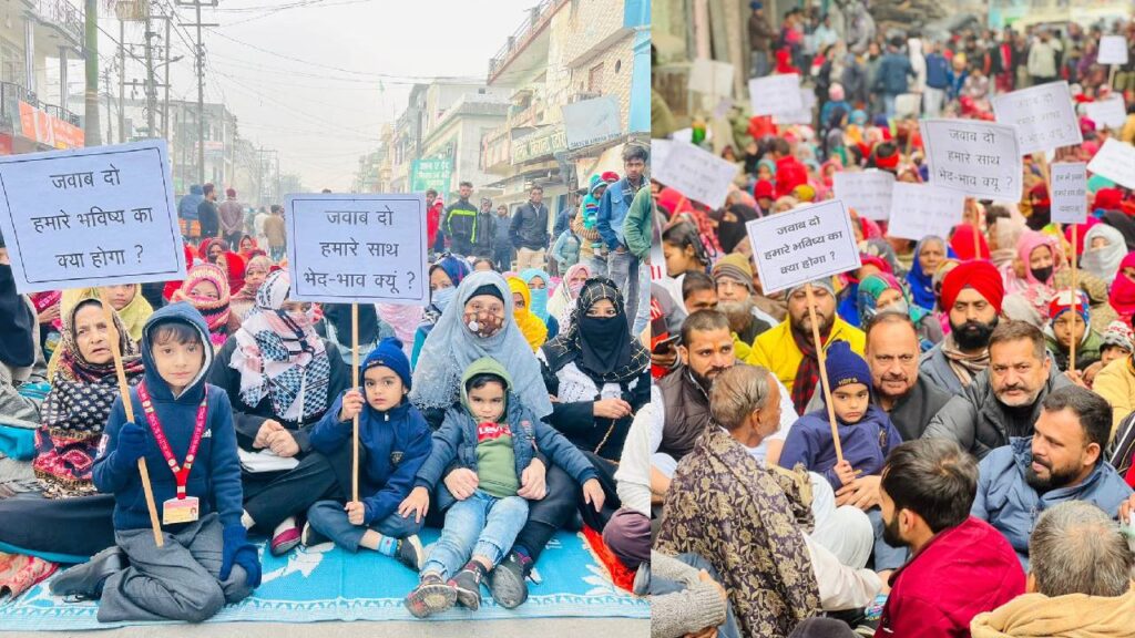 protest against large encrochment drive in haldwani