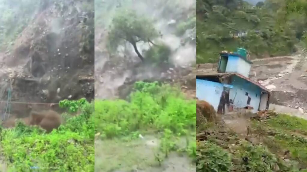 house collapsed, road swept away due to heavy rain landslide