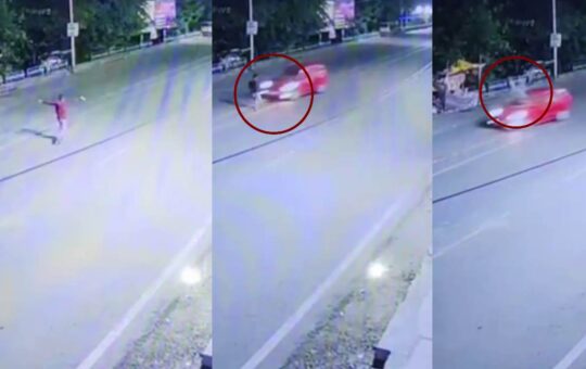 cctv footage show speedy car blown away youth in rishikesh