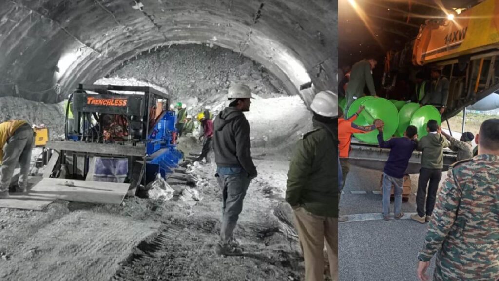 augur machien drilling started in silkyara tunnel