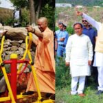 योगी के पैतृक गांव में खुला ओपन जिम, योगी धामी ने साथ में की कसरत