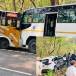 ऋषिकेश देहरादून मार्ग पर दो बसों की आमने-सामने जोरदार भिड़ंत, कार भी आई चपेट में