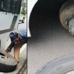 चलती बस के दोनों टायर एक साथ सड़क पर बिखरे, मची चीख पुकार,बाल बाल बची जान