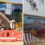 दिल्ली-देहरादून एक्सप्रेसवे  की होर्डिंग ने दिया धोखा, हाइवे समझकर खड्डे में घुसा ट्रक ड्राइवर