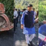 ईठारना सड़क का डामरीकरण शुरू,  निरीक्षण करने पहुंचे धीरेंद्र सिंह पंवार, ग्रामीणों ने चुनाव बहिष्कार वापस लिया