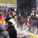 केदारनाथ में दुकाने हटाने पर स्थानीय दुकानदारों का फूटा आक्रोश, हेलीपैड पर दिया धरना